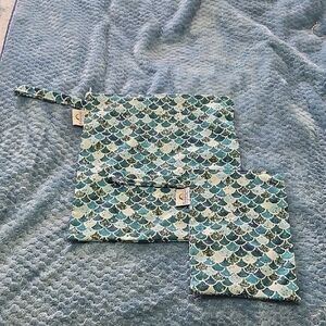 Blue and White Patterned Pouches